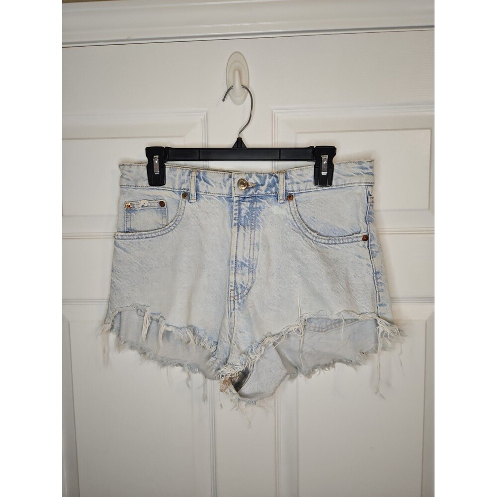 Zara Shorts Women's 8 Blue Cut Off Denim Daisy Dukes 90's Y2k Grunge Festival
